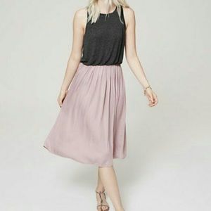 Loft grey and pink midi dress